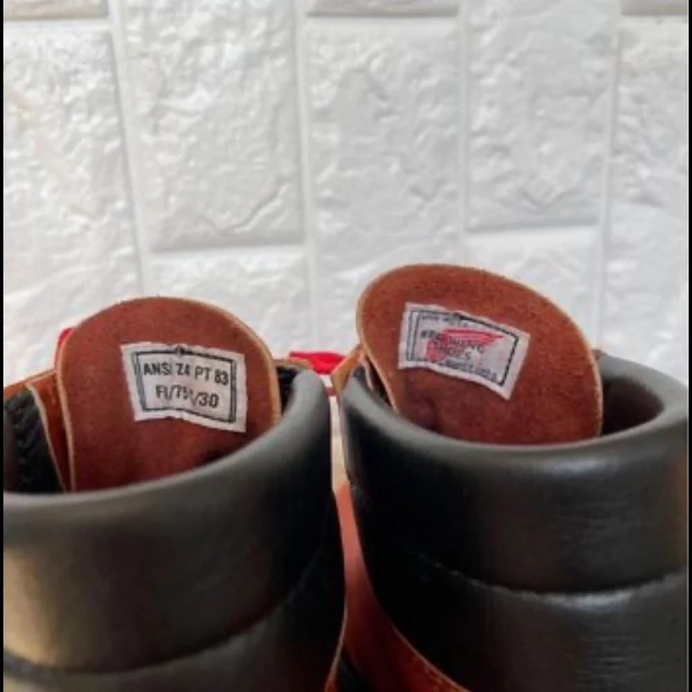 Vintage Men's 1980s redwings steel toe work boots Chore Boot Leather. Si…